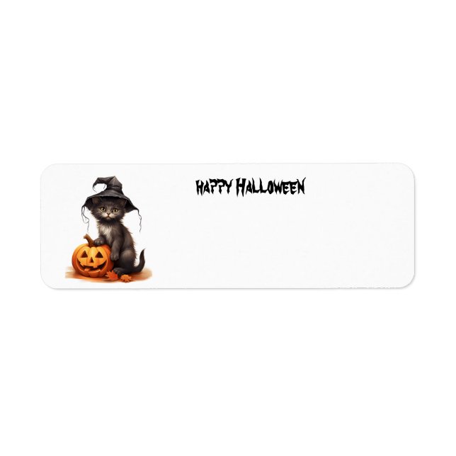 Halloween cat with pumpkins (Front)