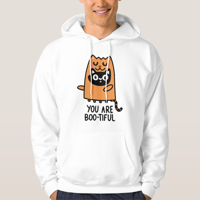 Halloween Cat You Are Beautiful Boo Hoodie (Front)