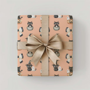 Halloween Cats and Ghosts Wrapping Paper