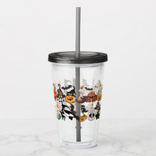 Halloween Cats Funny Party Acrylic Tumbler