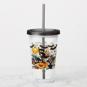 Halloween Cats Funny Party Acrylic Tumbler