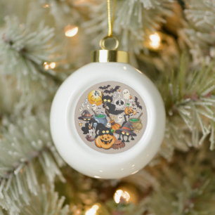 Halloween Cats Funny Party Ceramic Ball Christmas Ornament