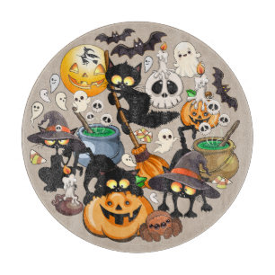 Halloween Cats Funny Party Cutting Board