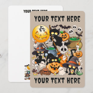 Halloween Cats Funny Party Holiday Card