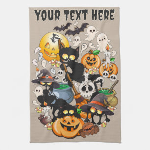 Halloween Cats Funny Party Kitchen Towel