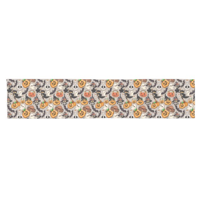 Halloween Cats Funny Party Short Table Runner (Horizontal)