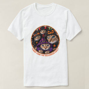 Halloween Cats in Witch Hats T-Shirt