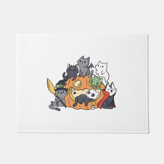 Halloween Cats Kittens Doormat (Front)