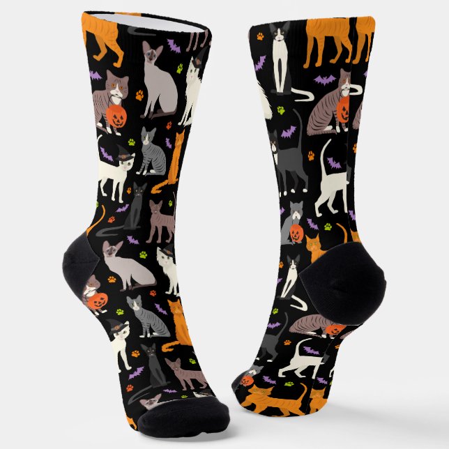 Halloween Cats Socks (Angled)
