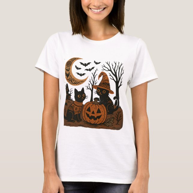 Halloween Cats T-Shirt (Front)