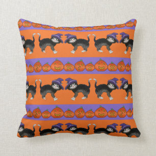 Halloween Cats Throw Pillow