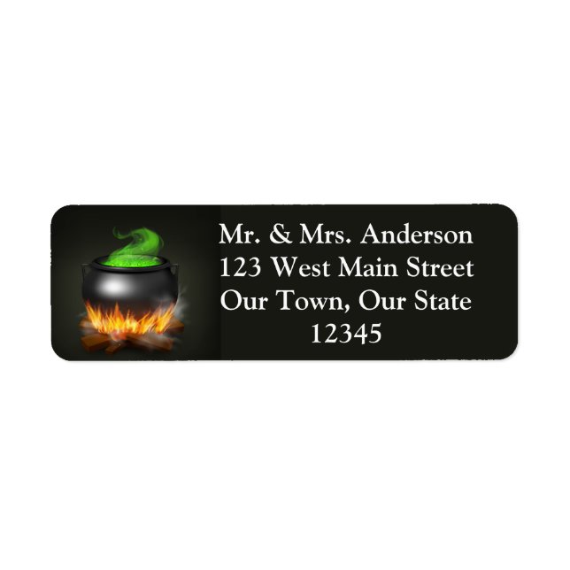 Halloween Cauldron Return Address  Label (Front)
