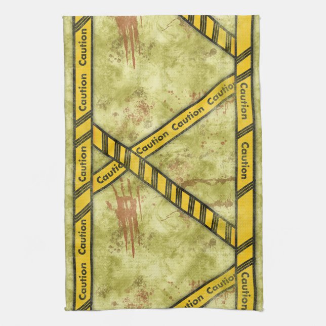 Halloween Caution Taped laboratory  Kitchen Towel (Vertical)