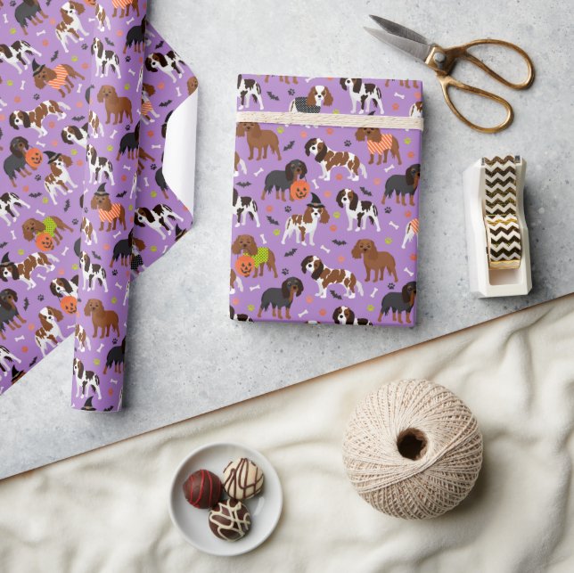 Halloween Cavalier King Charles Spaniel Wrapping Paper (Crafts)