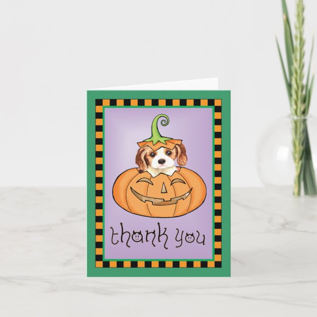 Halloween Cavalier Thank You Card (Front)