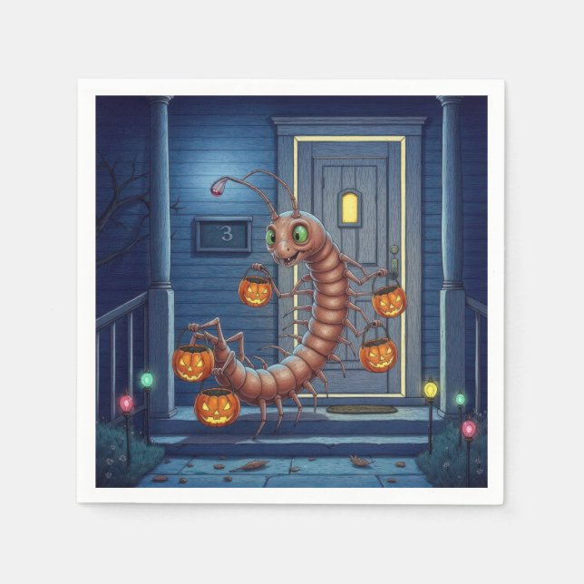 Halloween Centipede Trick or Treater Napkin (Front)
