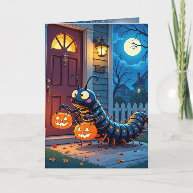 Halloween Centipede Trick or Treating Card (Front)