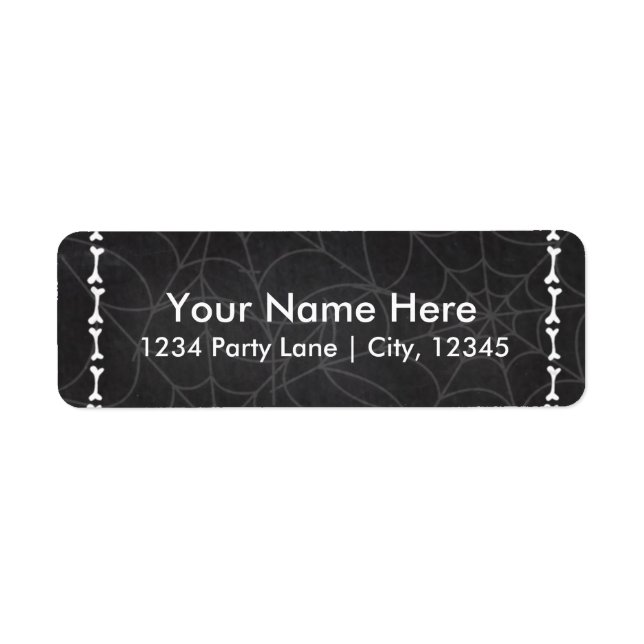 Halloween Chalk Bones Party Address Labels (Front)