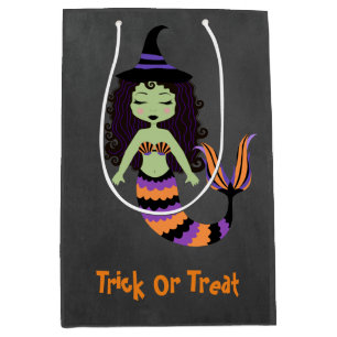 Halloween Chalkboard Mermaid Witch gift bag favor