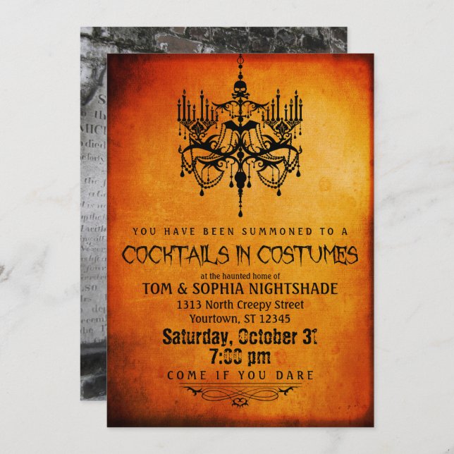 Halloween Chandelier | Custom Photo Party Invitation (Front/Back)
