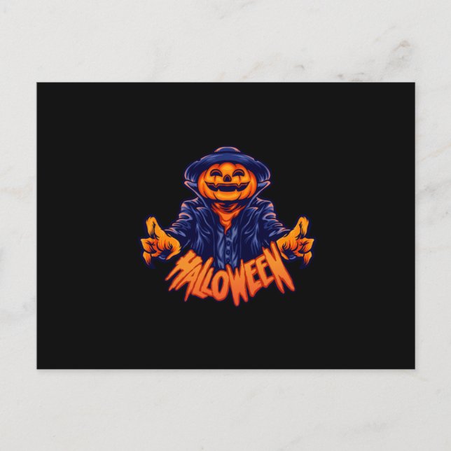 Halloween character jack o lantern terror postcard (Front)