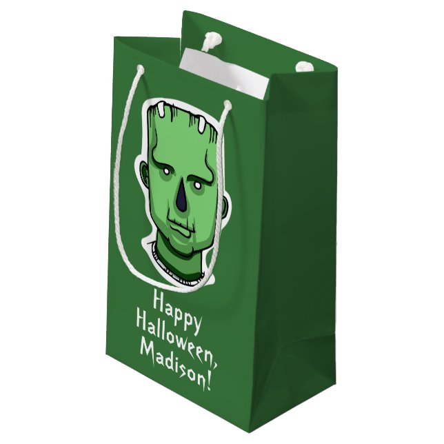Halloween Characters custom text gift bags (Back Angled)
