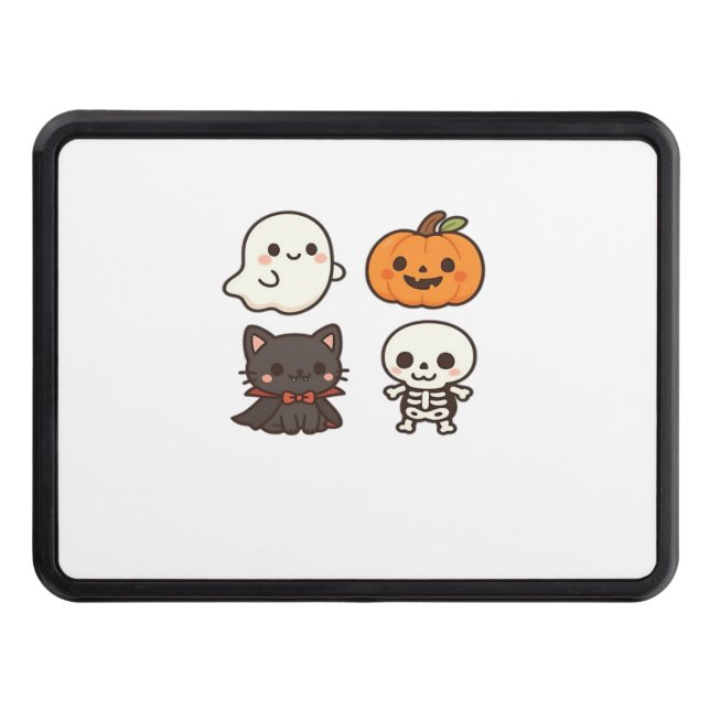 Halloween Characters � Ghost, Pumpkin, Black Cat & Trailer Hitch Cover (Front)