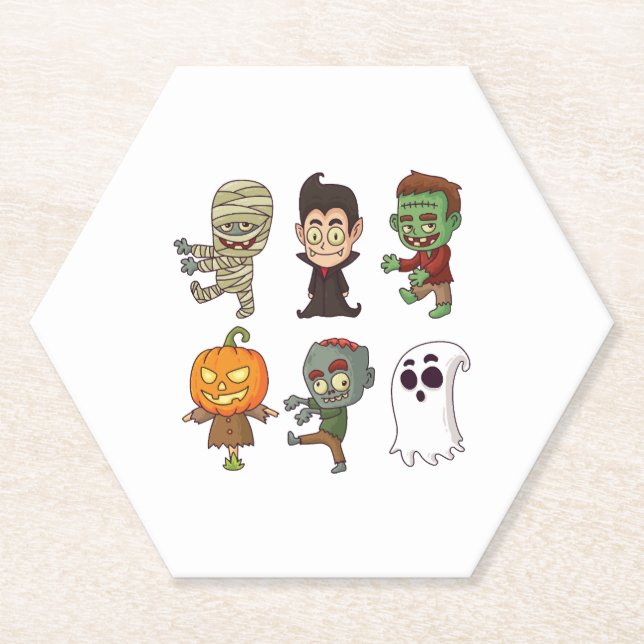 Halloween Characters   Paper Coaster (Front)
