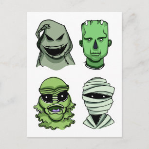 Halloween Characters postcard