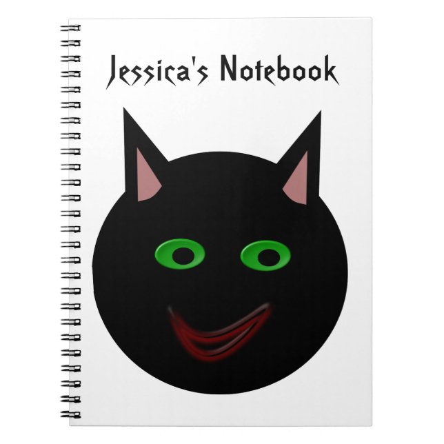 Halloween Chat noir Carnet personnalisable (Devant)