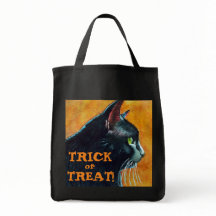 Halloween Chat noir Tricot ou sac de traitement
