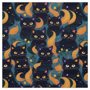 Halloween chats noirs tissu mignon