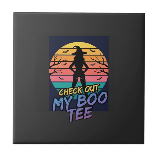 Halloween Check Out My Boo Tee Design_1 Tile (Front)