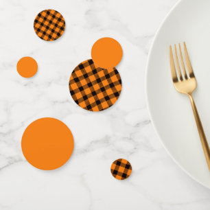 Halloween Check Pattern Confetti