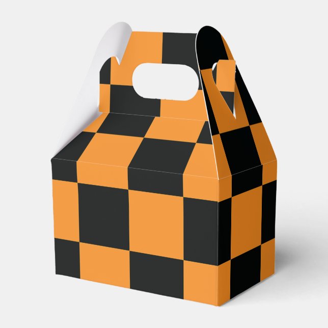 Halloween Checkers Pattern Favor Box (Front Side)