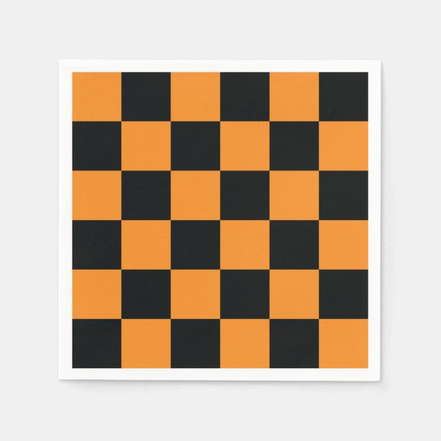 Halloween Checkers Pattern Napkin (Front)