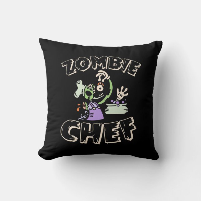 Halloween Chef Throw Pillow (Front)