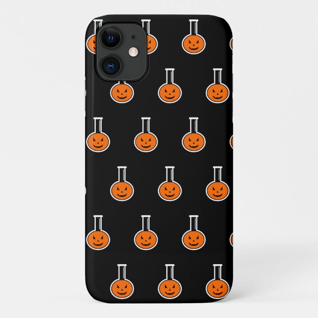 Halloween Chemistry Pumpkin Pattern iPhone 11 Case (Back)