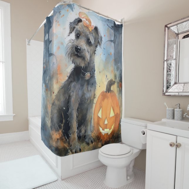 Halloween Chesapeake Bay Terrier With Pumpkins (In Situ)