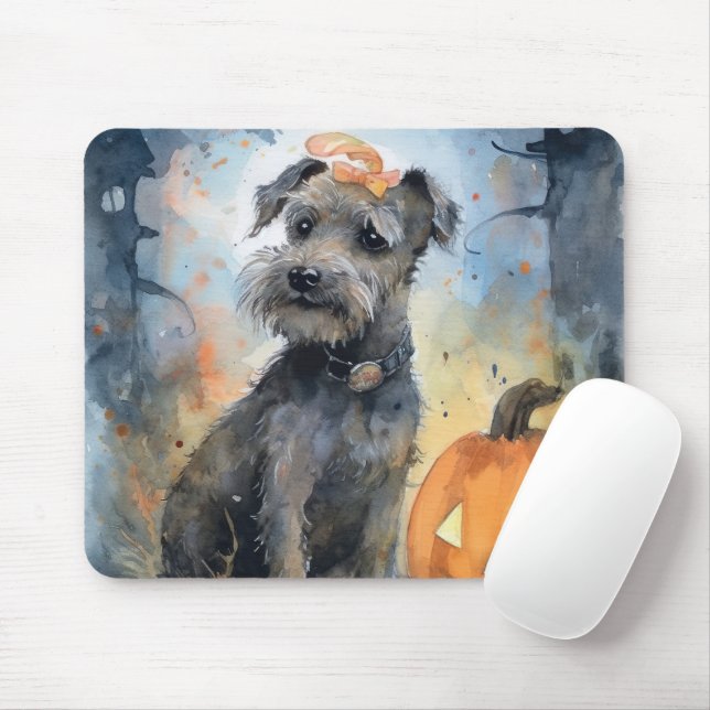 Halloween Chesapeake Bay Terrier With Pumpkins Mouse Pad (With Mouse)