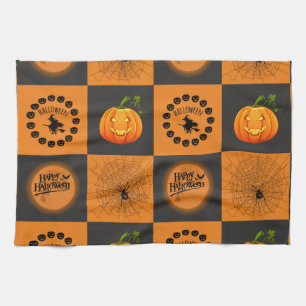 Halloween Chessboard Kitchen Towel