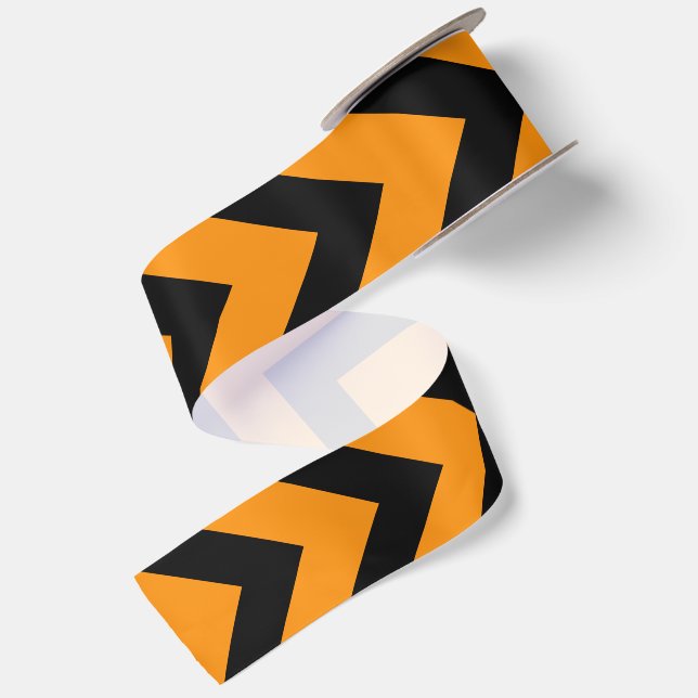 Halloween Chevron 3 Satin Ribbon (Front+Back)