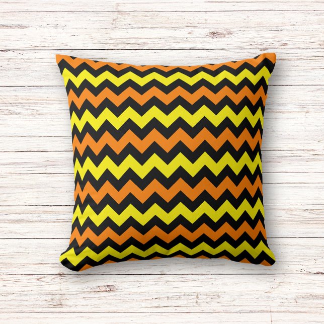 Halloween Chevron Pattern Throw Pillow (Creator Uploaded)