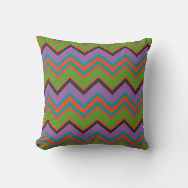Halloween Chevron Pattern  Throw Pillow (Front)