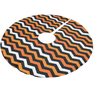 Halloween Chevron Stripe Brushed Polyester Tree Skirt