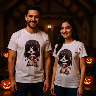 Halloween Chibi In Scary Halloween Costume Design T-Shirt