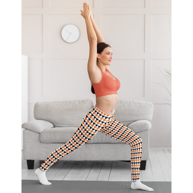 Halloween Chic Orange White Black Pattern Costume Leggings (Halloween Chic Orange White Black Pattern Costume Leggings)