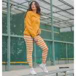 Halloween Chic Orange White Stylish Witch Costume Leggings<br><div class="desc">Modern, cool, spooky, chic, stylish, halloween orange and white geometric zig zag pattern, breathable, hand sewn, womens full length fashion workout sports yoga gym running halloween witch costume leggings pants, that stretches to fit your body, hugs in all the right places, bounces back after washing, and doesn't lose their shape...</div>