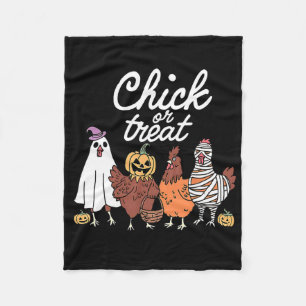Halloween Chick Or Treat Funny Ghost Chicken Lady Fleece Blanket
