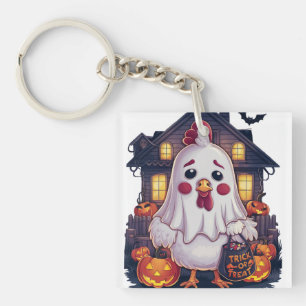 Halloween Chicken #1 Digital Art Keychain